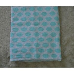 Luvable Friends Baby Blanket Receiving Flannel White Aqua Blue Print